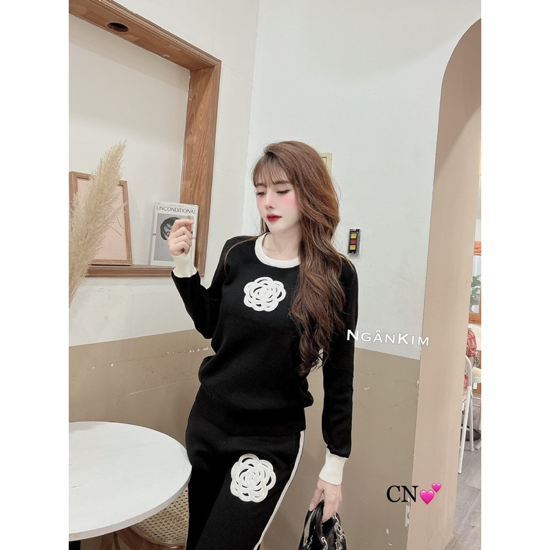 Set bộ len hoa C.N tôn dáng hàng QC