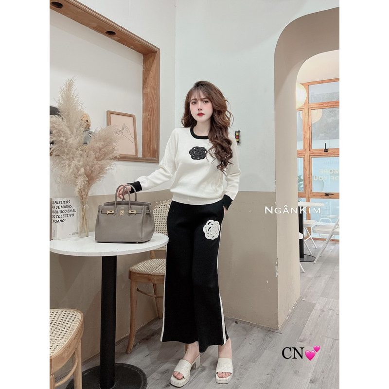 Set bộ len hoa C.N tôn dáng hàng QC