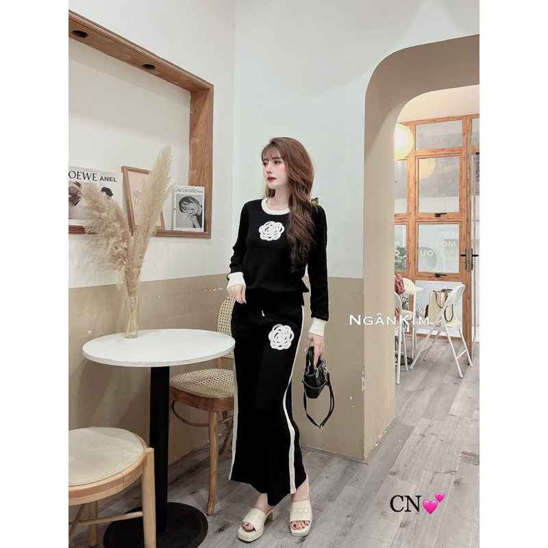 Set bộ len hoa C.N tôn dáng hàng QC