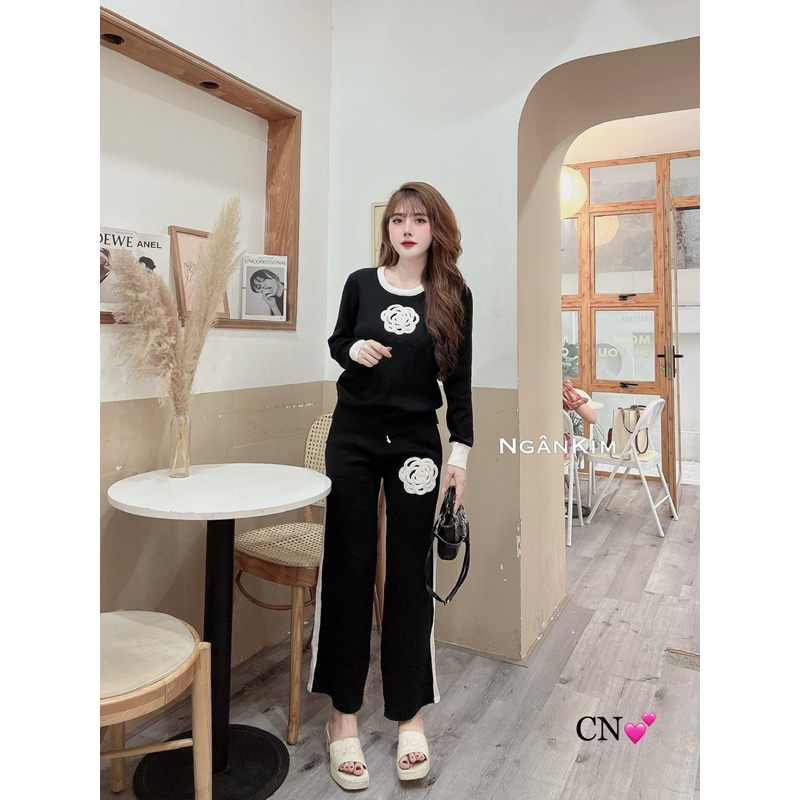 Set bộ len hoa C.N tôn dáng hàng QC