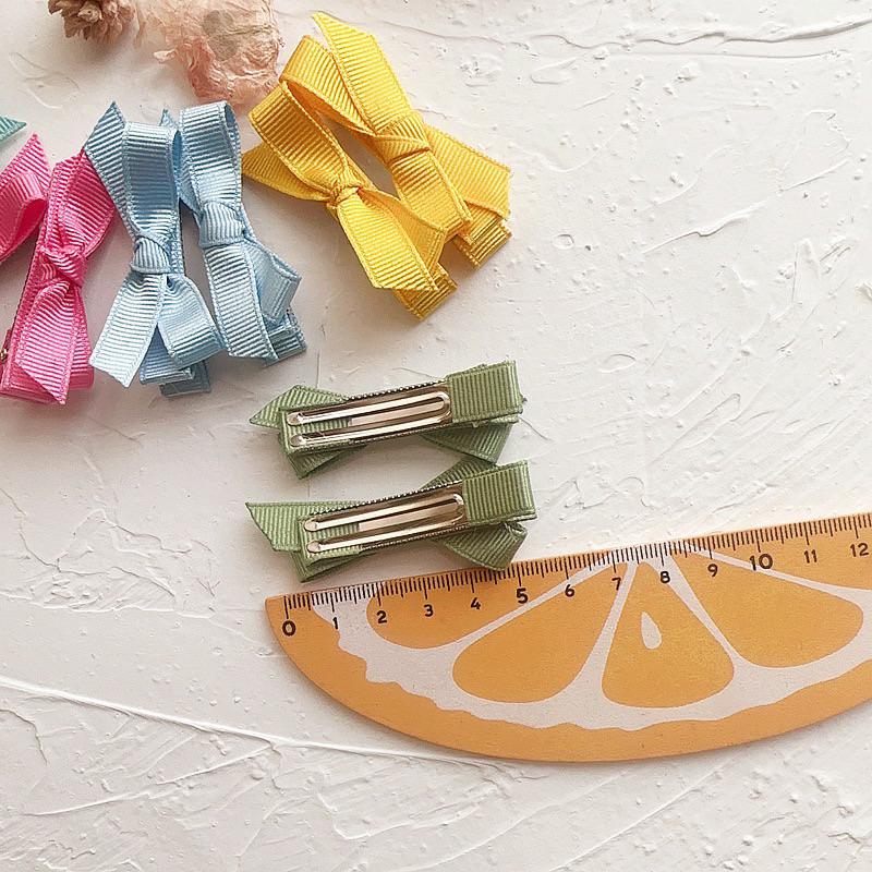 Kẹp nơ nhỏ ruy băng xinh tông màu pastel
