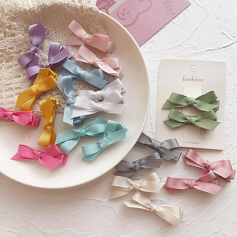 Kẹp nơ nhỏ ruy băng xinh tông màu pastel