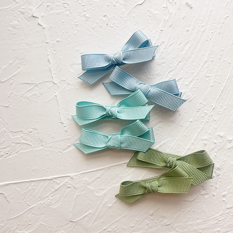 Kẹp nơ nhỏ ruy băng xinh tông màu pastel