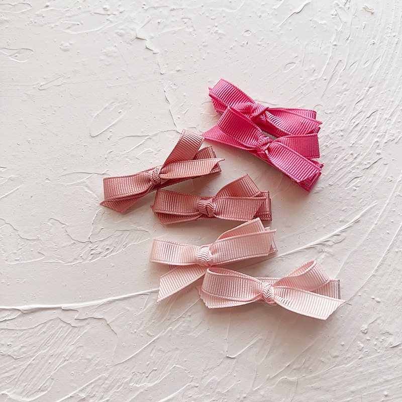 Kẹp nơ nhỏ ruy băng xinh tông màu pastel