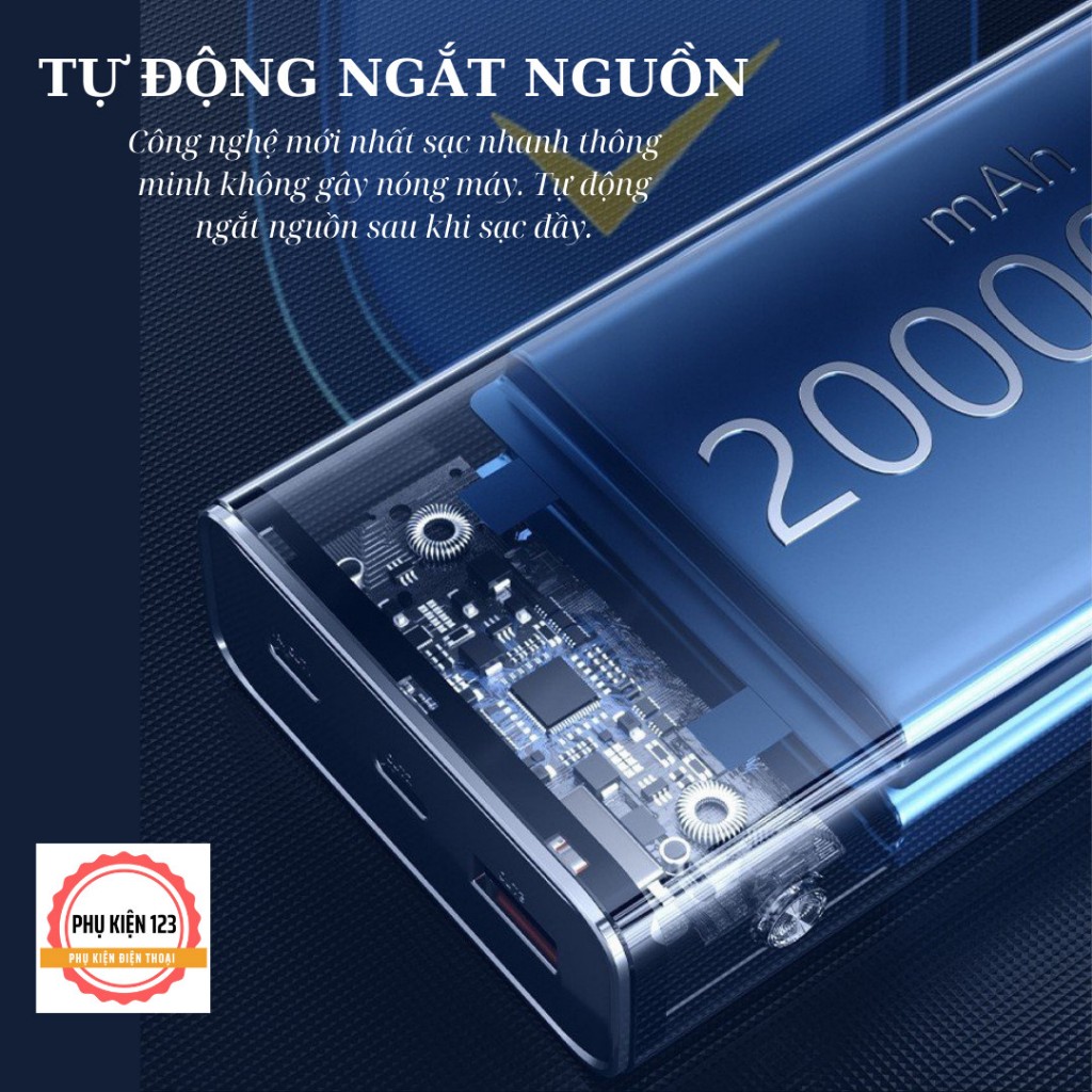 Pin sạc dự phòng dung lượng 10000mah,20000mah WP05-WP06, sạc nhanh 22.5w cho điện thoại,bin tích điện nhỏ gọn tiện lợi..