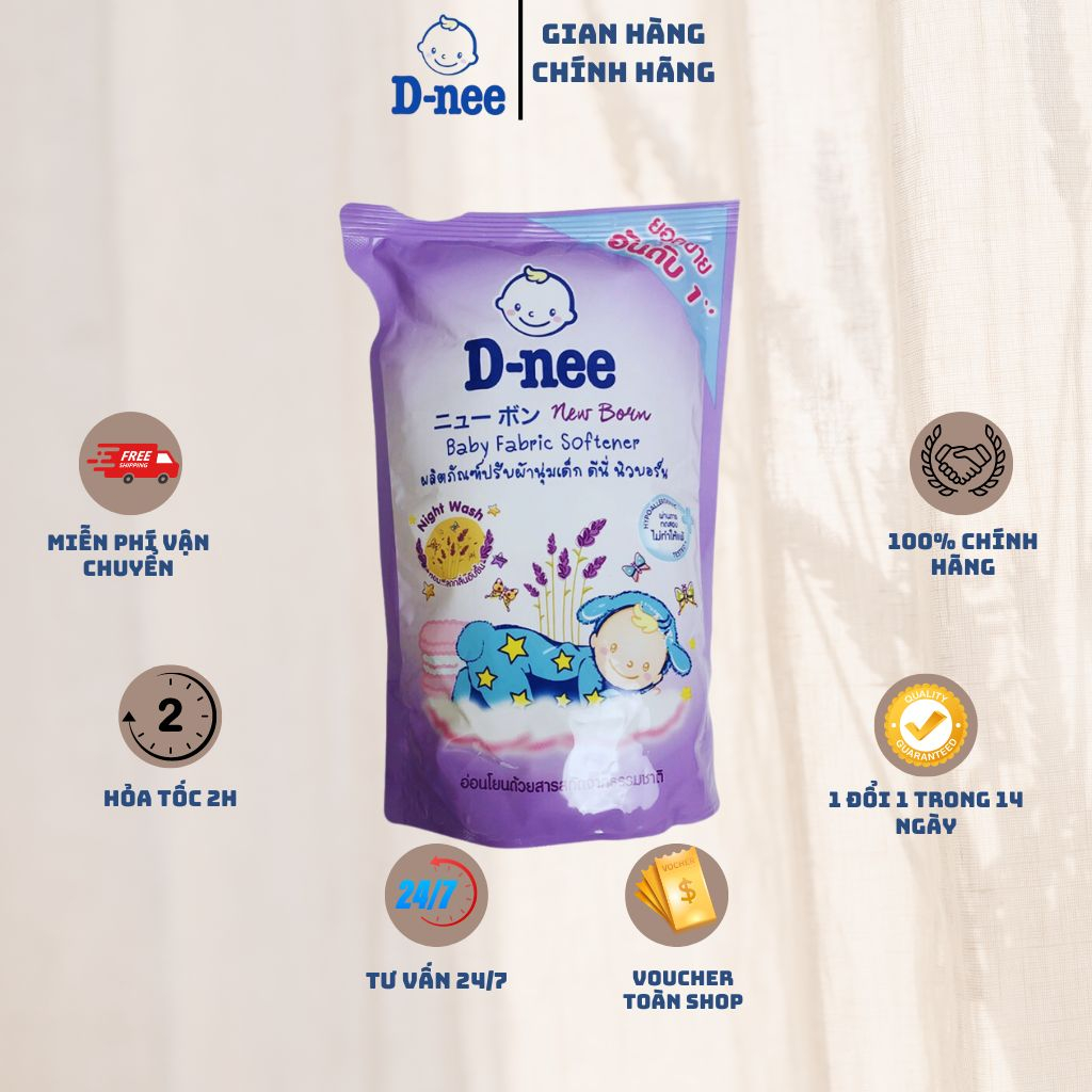 Nước xả vải Dnee túi 550ml chính hãng Thái - Nước xả quần áo cho bé mềm mại, lưu hương lâu mẫu mới