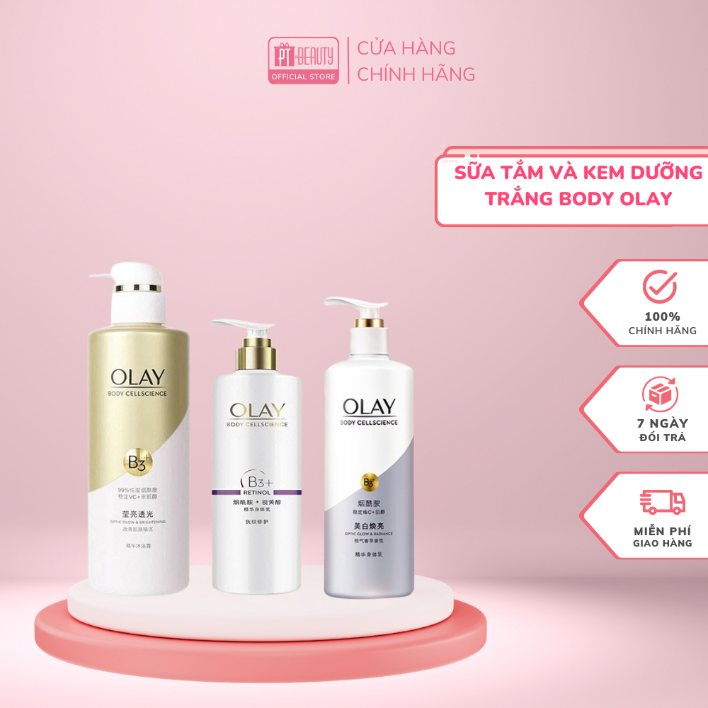 Kem dưỡng trắng body Olay B3+ Vitamin C, dưỡng da mềm mại và trắng sáng 250ml