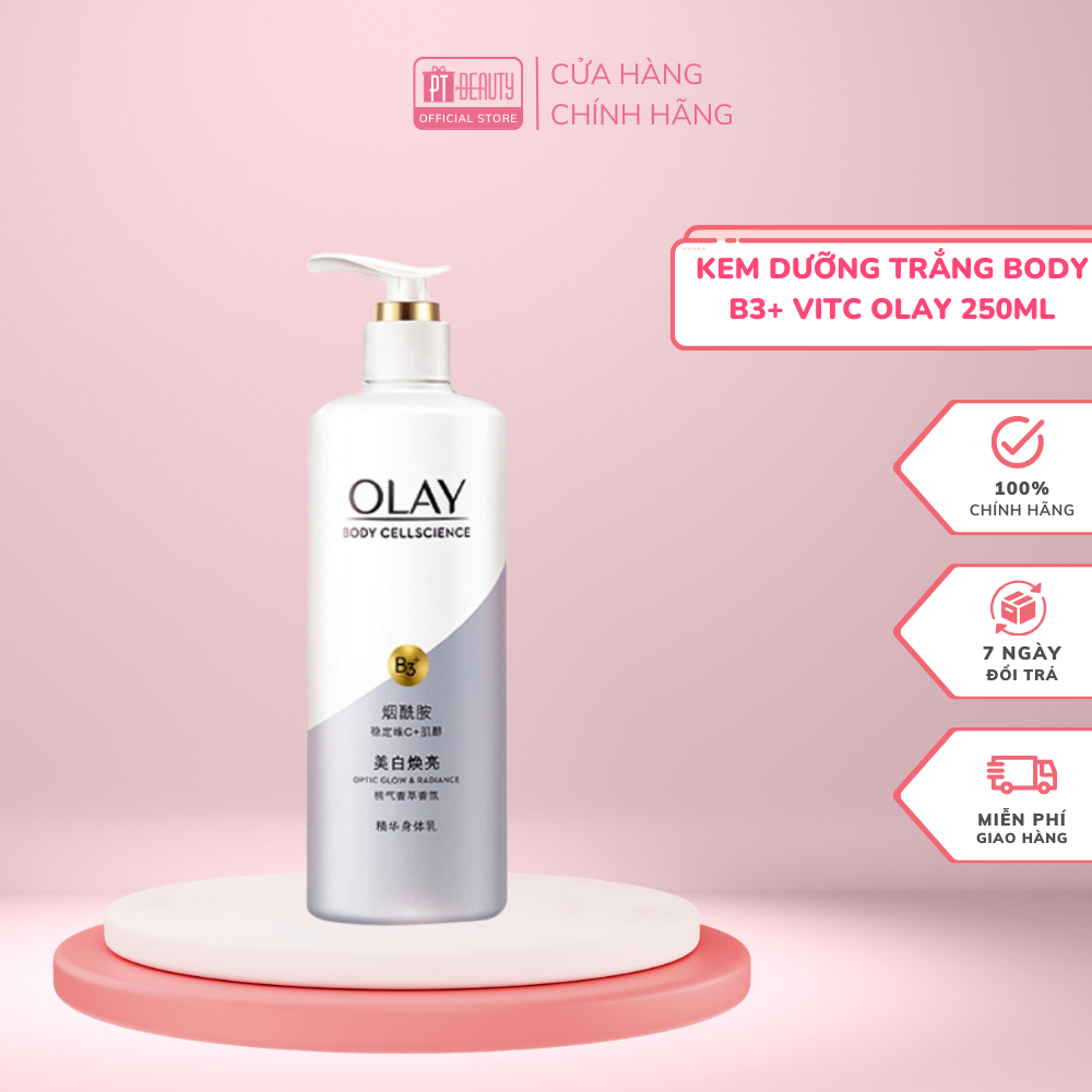 Kem dưỡng trắng body Olay B3+ Vitamin C, dưỡng da mềm mại và trắng sáng 250ml