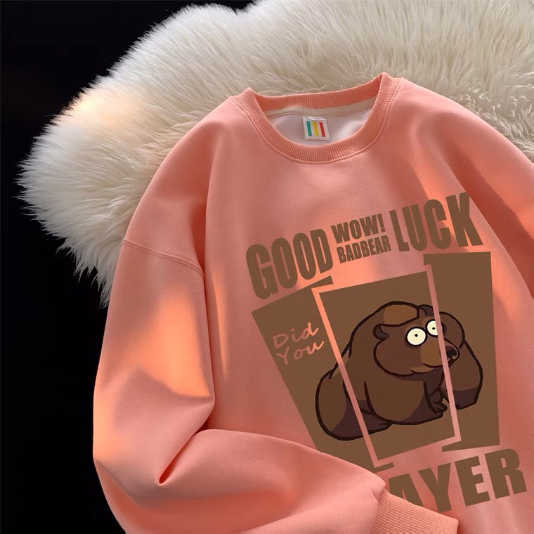 Áo Sweater nam nữ GOOD LUCK chất liệu nỉ bông cao cấp, Aó Sweater unisex in hình gấu cực dễ thương