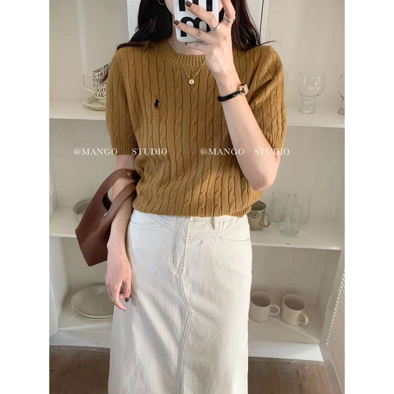 Áo len tay lỡ thêu ngựa Comic