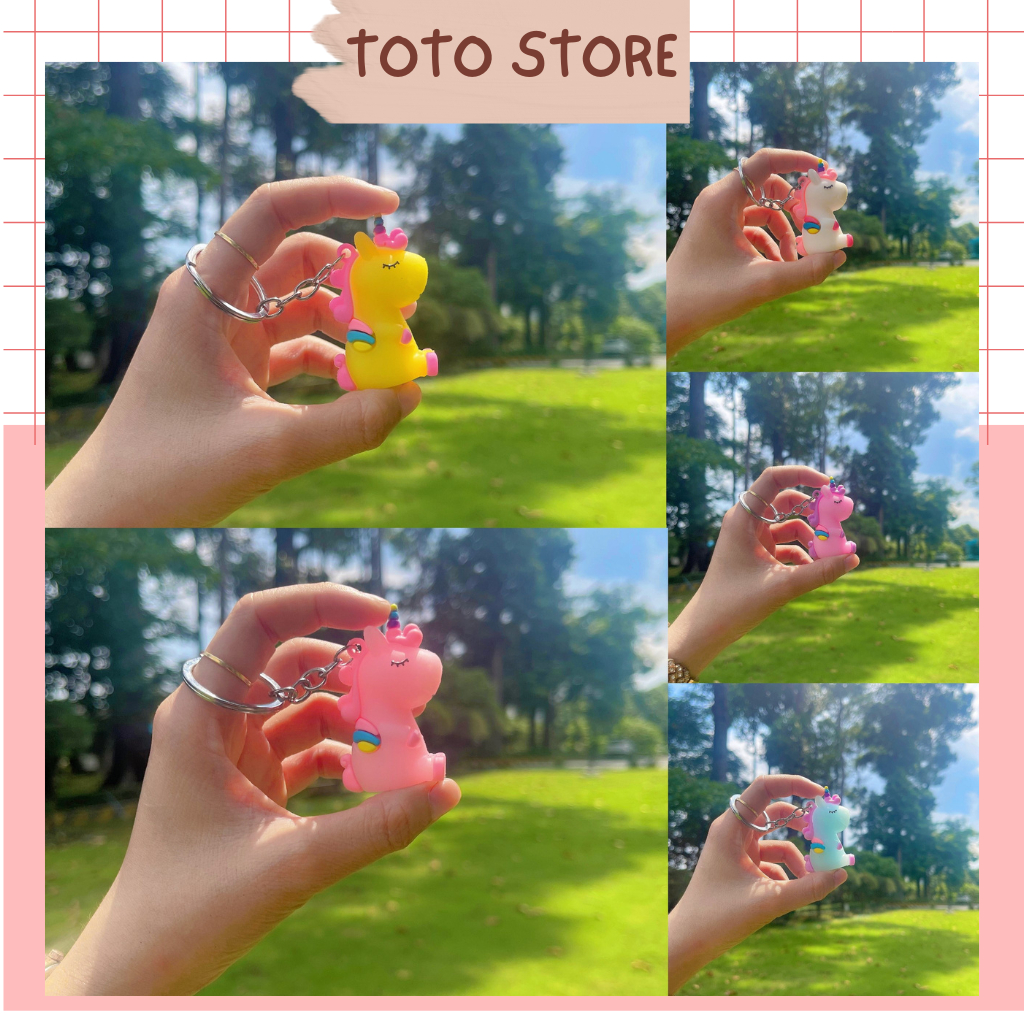 MÀU NGẪU NHIÊN - Móc Khóa Chú Ngựa Unicorn Nhiều Màu, Làm Quà Tặng Treo Balo Túi Xách