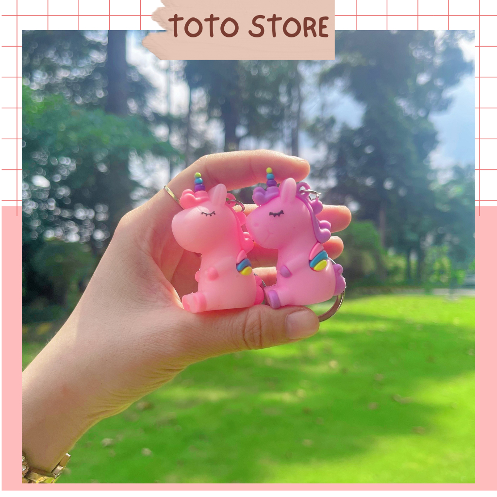 MÀU NGẪU NHIÊN - Móc Khóa Chú Ngựa Unicorn Nhiều Màu, Làm Quà Tặng Treo Balo Túi Xách