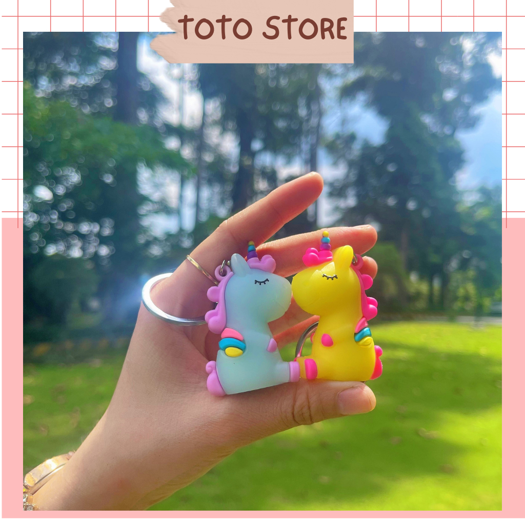 MÀU NGẪU NHIÊN - Móc Khóa Chú Ngựa Unicorn Nhiều Màu, Làm Quà Tặng Treo Balo Túi Xách