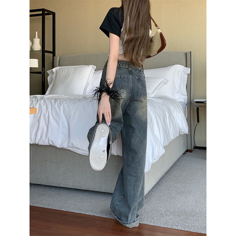Quần Jeans Nữ Ống Rộng , Quần Bò Nữ Ống Suông Phối Túi Màu Xanh Siêu HOT TL33 | BigBuy360 - bigbuy360.vn