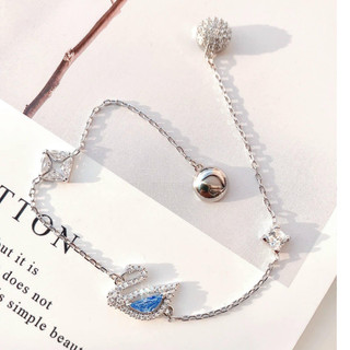 Lắc tay swarovski thiên nga chính hãng đá xanh dương tuyệt đẹp