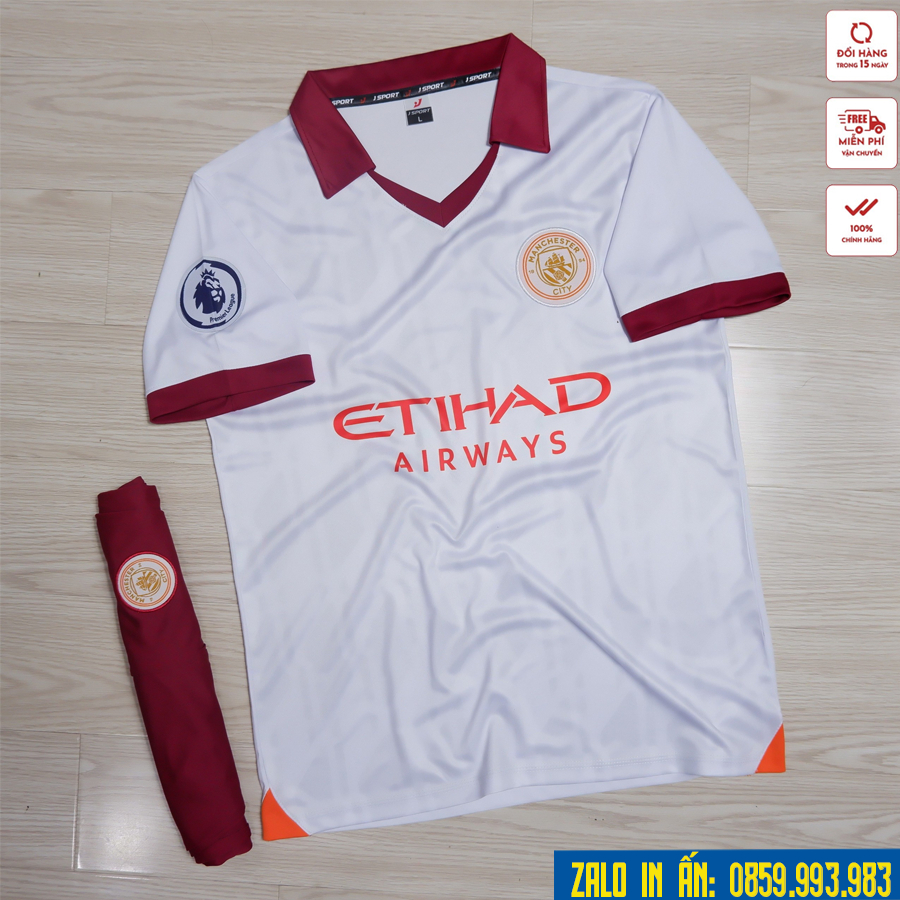 Bộ quần áo bóng đá ManCity logo thêu, quần áo đá banh MC đủ mẫu thun lạnh cao cấp  A4