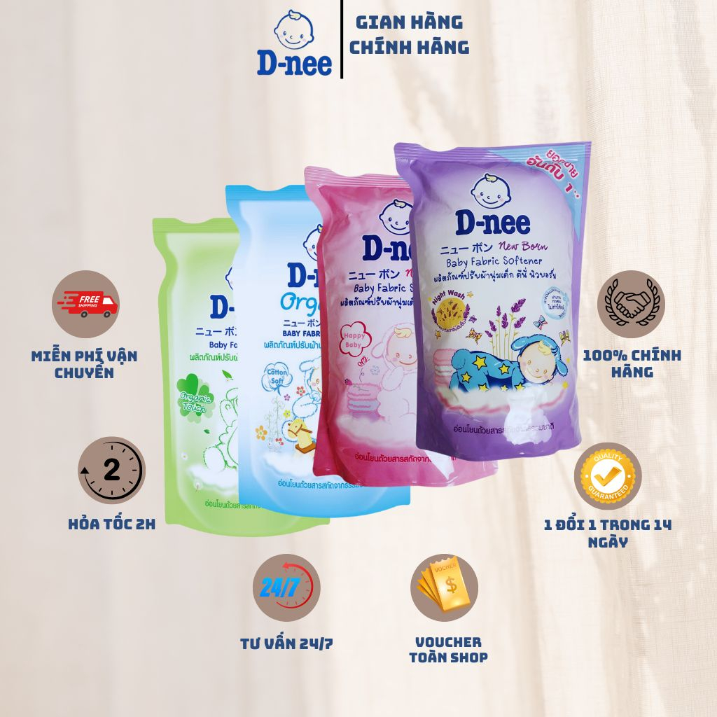 (ComBo 3 Túi) Nước xả vải Dnee Thái Lan, Nước xả Dnee Chính Hãng Túi 550ml làm mềm vải