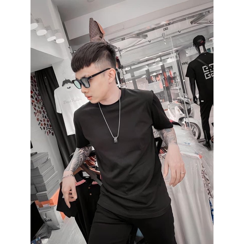 Áo thun Nam cổ Tròn dây kéo 2 màu trắng đen - Áo phông Nam trơn Chất thun cotton mềm mịn thoáng mát giá rẻ