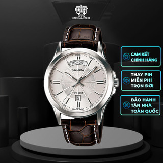 Đồng hồ nam casio mtp-1381 / mtp-1381l-7a dây da thật chính hãng