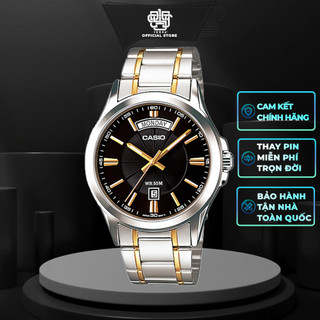 Đồng hồ nam casio mtp-1381 / mtp-1381g-1a dây thép chính hãng