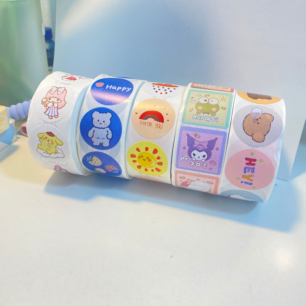 Mua 200 tấm tặng 1 cuộn 500 tem cảm ơn - Set 100 tấm sticker lấp lánh dài 13x4,5cm dùng để trang trí top nhiều mẫu xinh