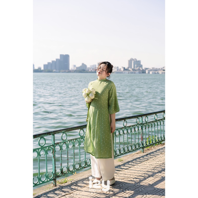 ÁO DÀI BIGSIZE TƠ HOA NHÍ THU - IZYBYNHI