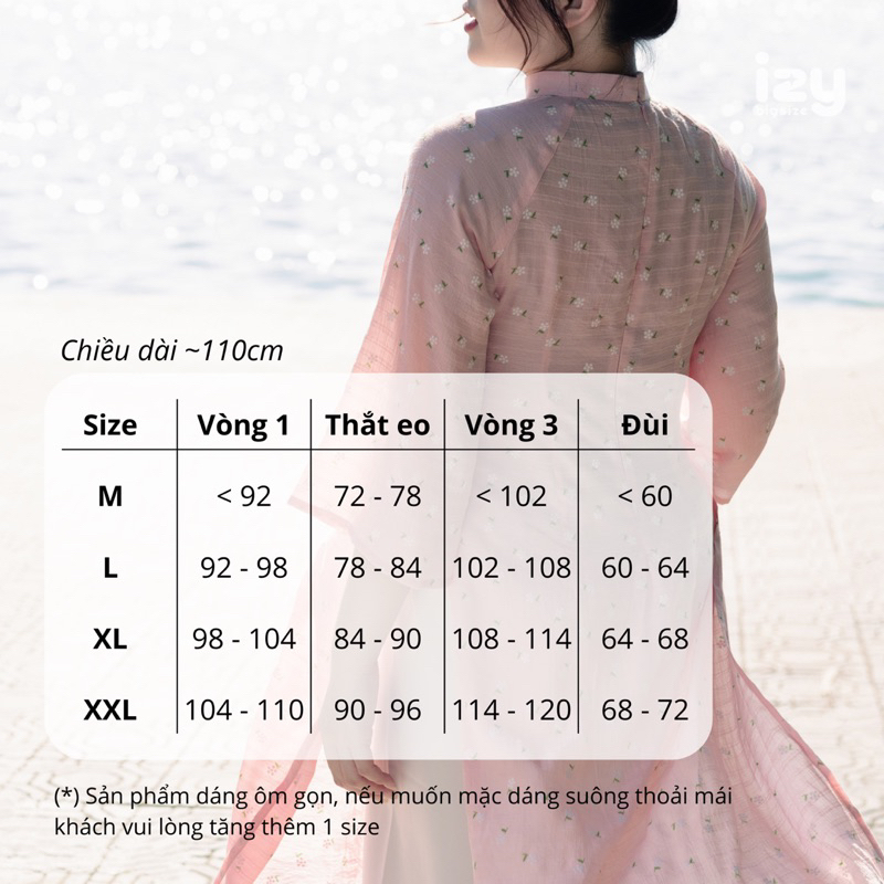 ÁO DÀI BIGSIZE TƠ HOA NHÍ THU - IZYBYNHI