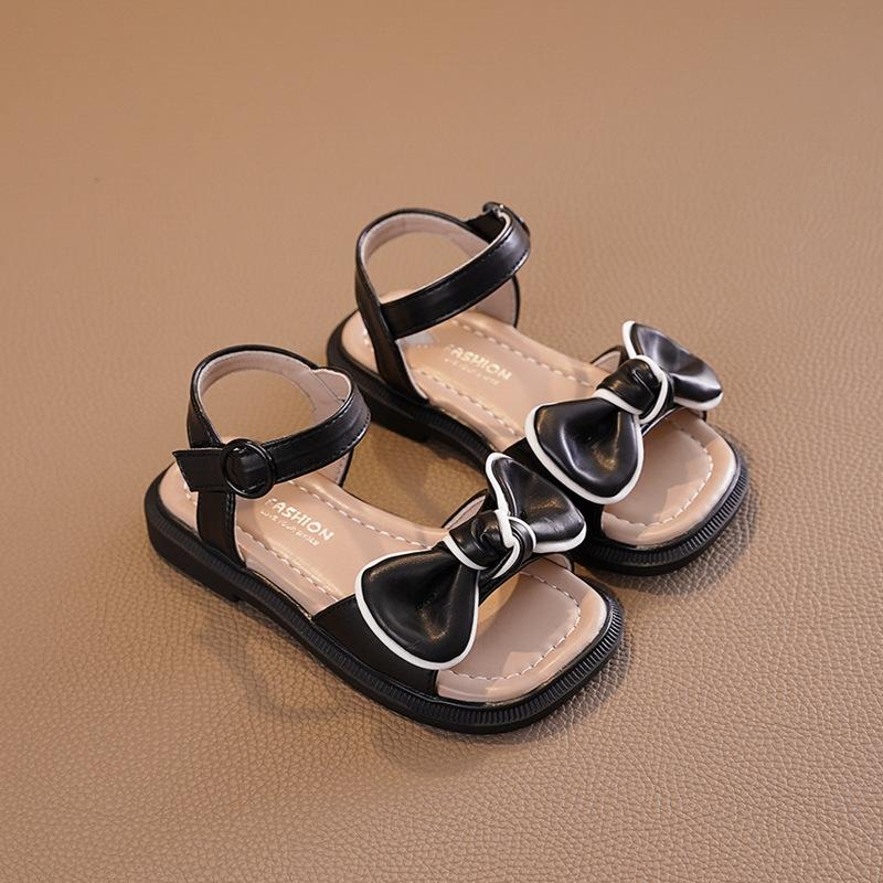 Sandal Nơ Thắt Phong Cách Vintage Cho Bé Gái Đi Học Đi Chơi