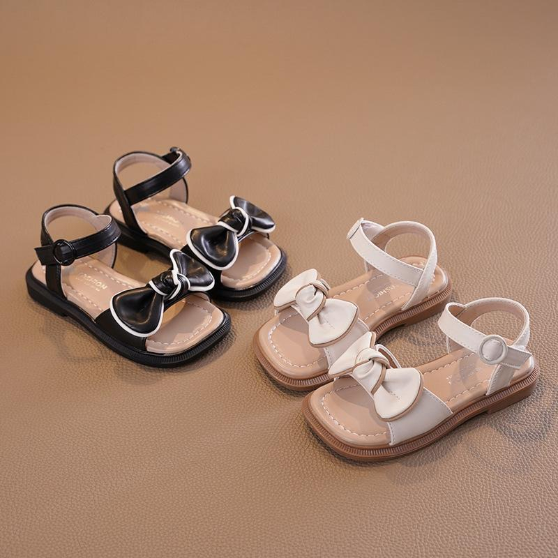 Sandal Nơ Thắt Phong Cách Vintage Cho Bé Gái Đi Học Đi Chơi