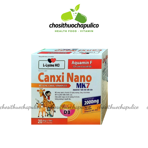 Canxi nano K2 D3 MK7 aquamin F tảo biển đỏ hộp 20 ống