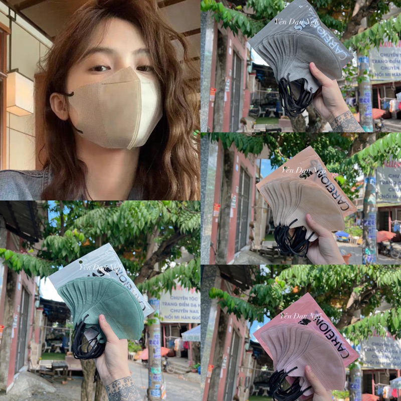 Khẩu trang 5D Thái Lan, mask CAREON kháng khuẩn, nhiều màu lạ siêu đẹp, combo 200 chiếc