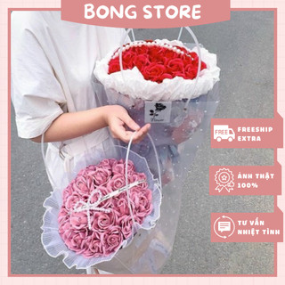 Bó hoa sáp 30 bông bó tròn Hàn Quốc Kèm Túi dùng làm quà tặng
