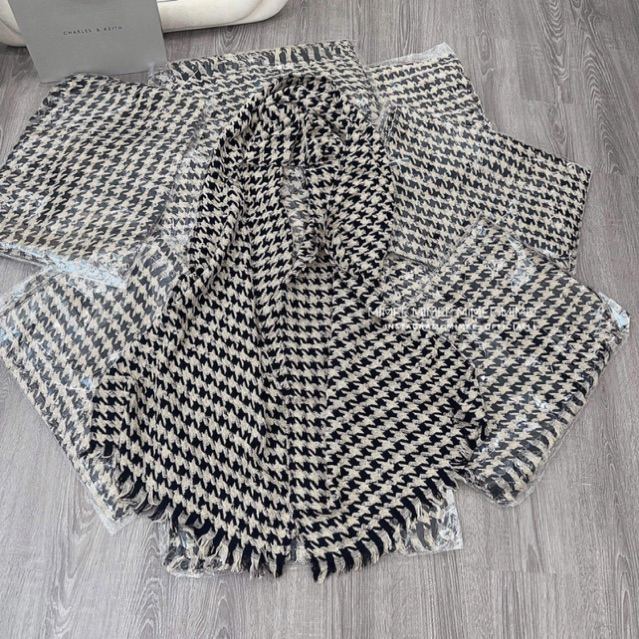 Khăn len nâu ziczac mimee hàng cao cấp loại 1