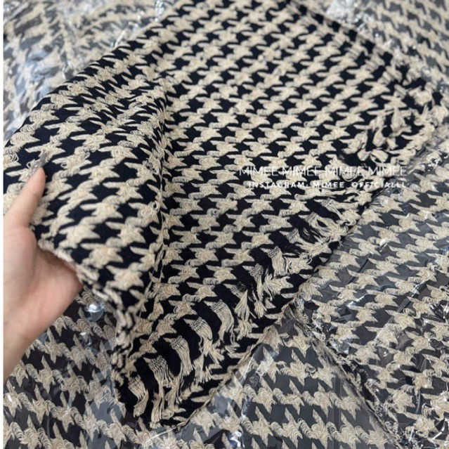 Khăn len nâu ziczac mimee hàng cao cấp loại 1