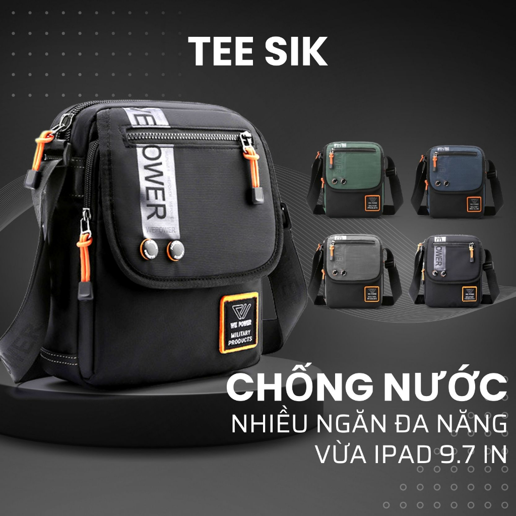 Túi đeo chéo nam TEE SIK CHỐNG NƯỚC túi đeo chéo nhiều ngăn chất liệu Nylon nhiều màu phong cách unisex nhiều ngăn TS54