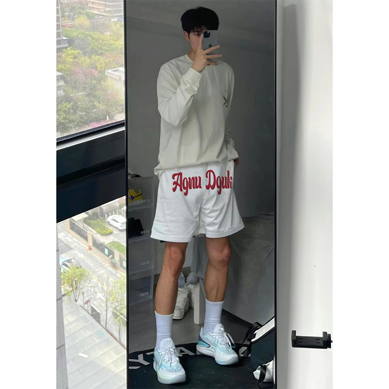 Quần Thun Ngố Nam Họa Tiết Nổi AGNU DGUK HeiLit Short Nỉ Đùi Dày Dặn Có Túi Kết Hợp Dây Rút