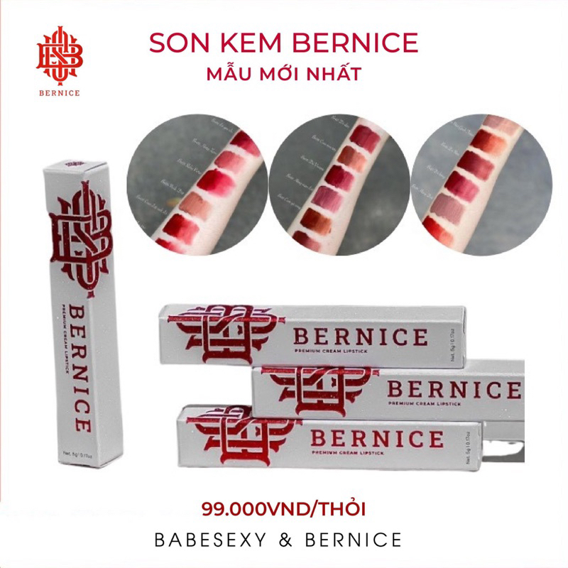 SON KEM BERNICE MẪU 2023 - SON KEM LÌ BERNICE CHÍNH HÃNG