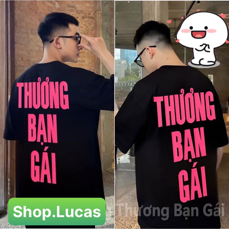 Áo Thun In Chữ Thương Bạn Gái / Trai Local Brand Unisex Nam Nữ Cotton Shop.Lucas