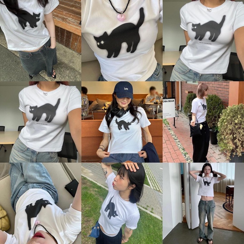 Áo thun baby tee Chuck chú mèo cute