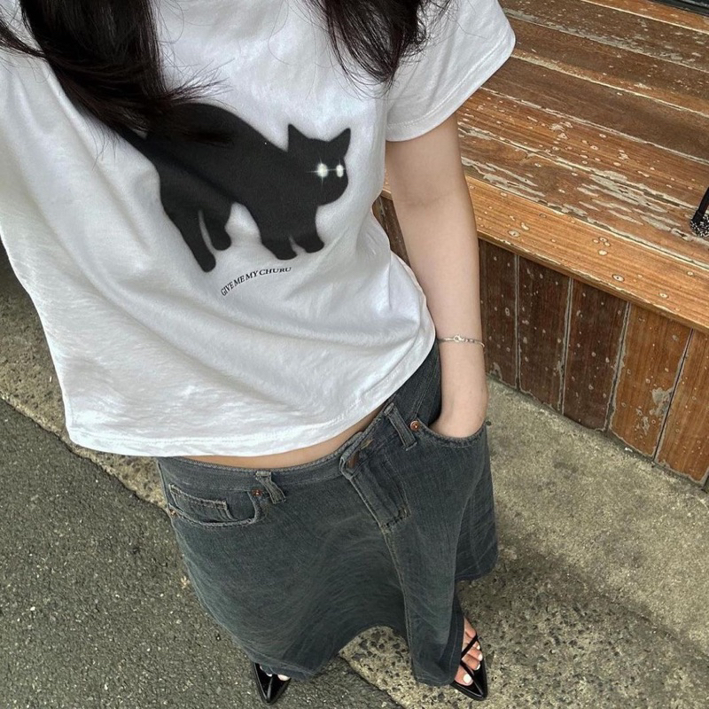 Áo thun baby tee Chuck chú mèo cute