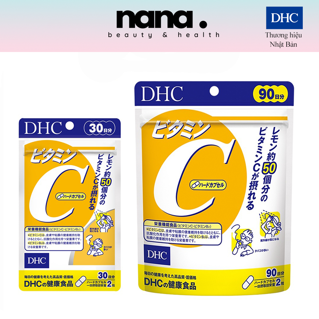 Viên uống DHC Bổ sung Vitamin C Nhật Bản sáng da mờ thâm, tăng đề kháng cơ thể 30 ngày/ 90 ngày (60 viên/180 viên)