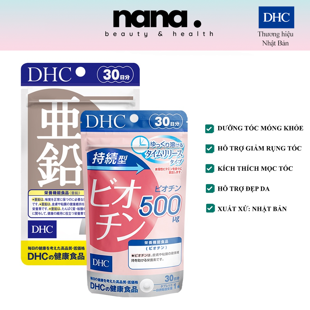 Combo Viên Uống DHC Tóc Chắc Khoẻ Giảm Gãy Rụng 30 Ngày