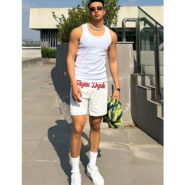 Quần Thun Ngố Nam Họa Tiết Nổi AGNU DGUK HeiLit Short Nỉ Đùi Dày Dặn Có Túi Kết Hợp Dây Rút