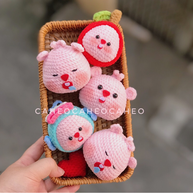 Móc khoá loopy dễ thương làm thủ công bằng len