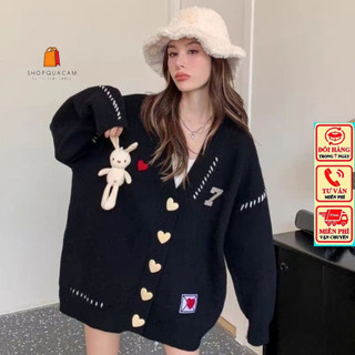 Áo Cadigan Dáng Dài, Áo Khoác Len From Rộng Bigsz Phong Cách Cá Tính Phối Nhiều Hoạt Hình Siêu Xinh Hàng Qccc shopquacam