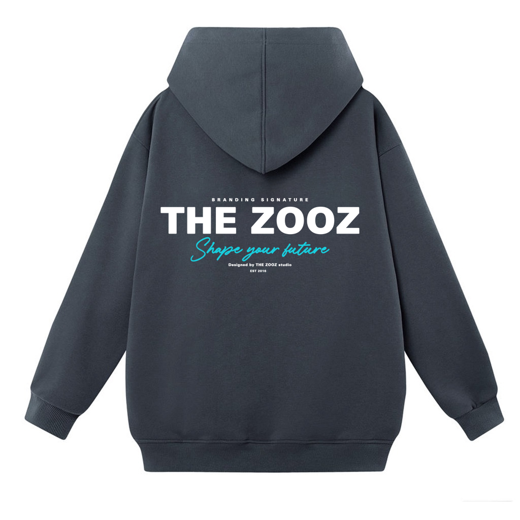 Áo khoác nỉ khóa kéo nam nữ THEZOOZ form rộng dáng unisex hình in - HOODIE ZIP TZ SHAPE YOUR FUTURE