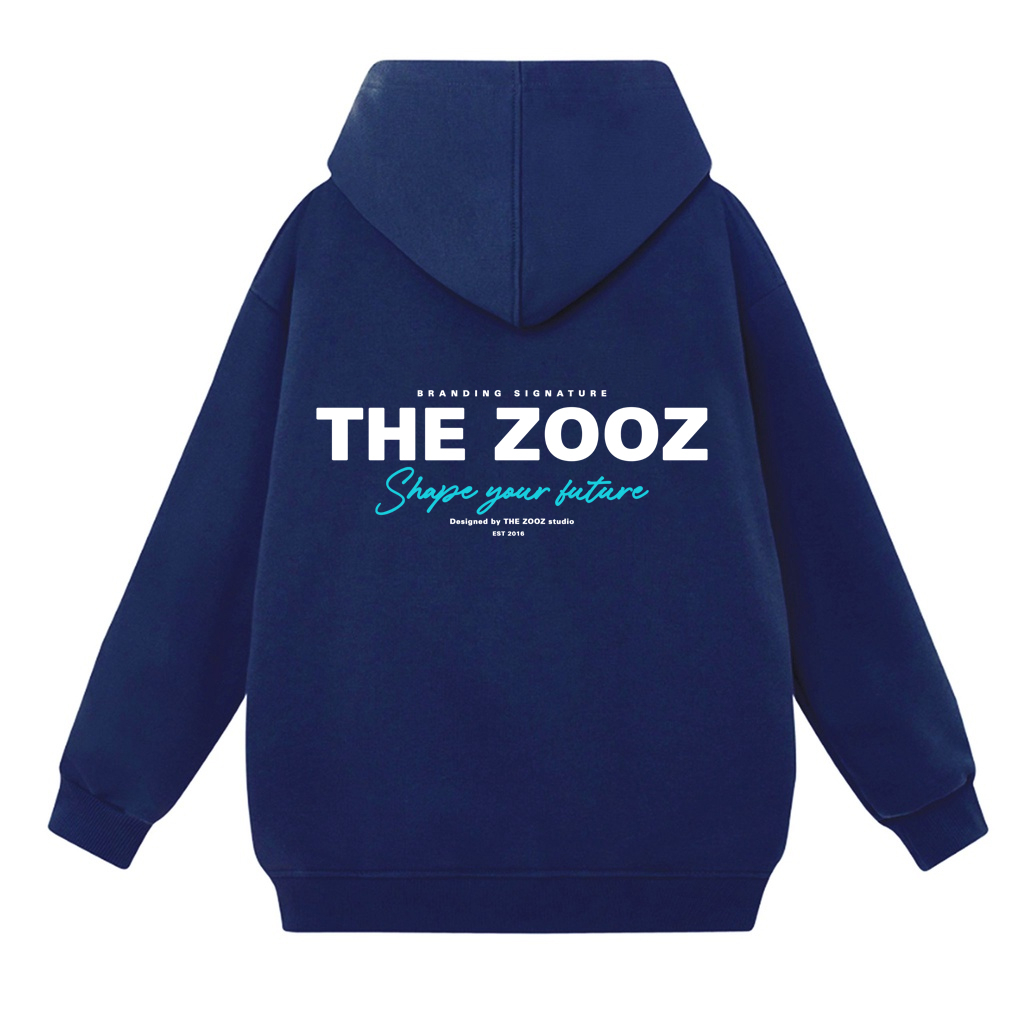 Áo khoác nỉ khóa kéo nam nữ THEZOOZ form rộng dáng unisex hình in - HOODIE ZIP TZ SHAPE YOUR FUTURE