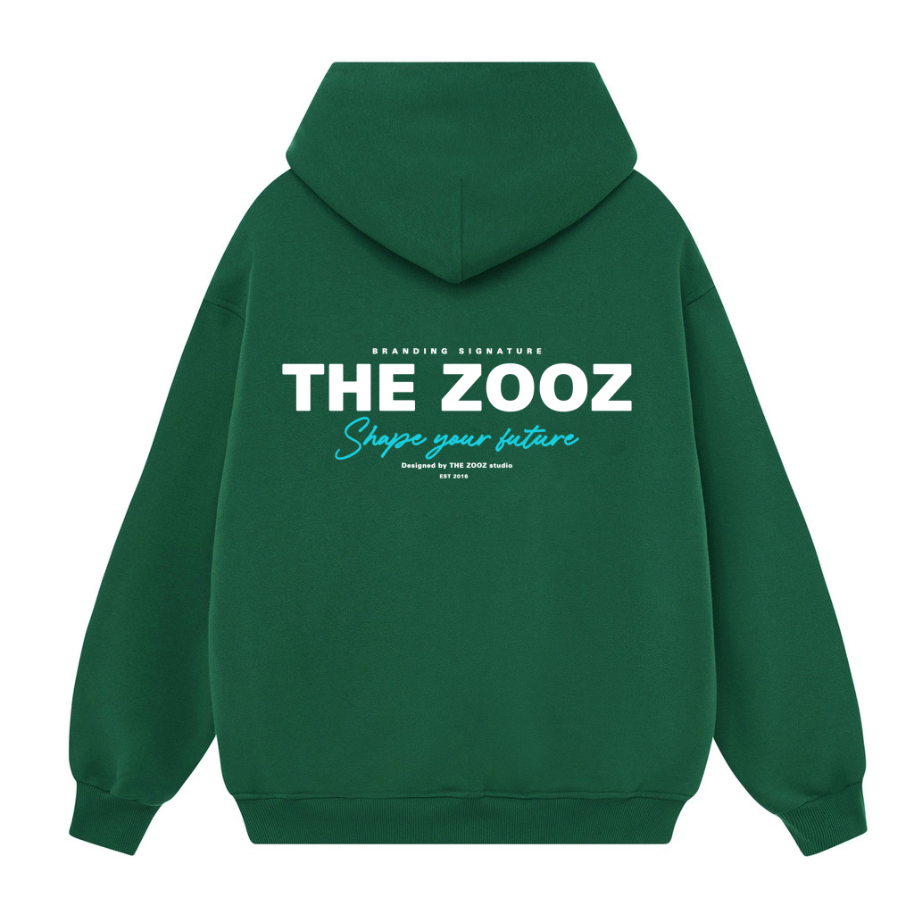 Áo khoác nỉ khóa kéo nam nữ THEZOOZ form rộng dáng unisex hình in - HOODIE ZIP TZ SHAPE YOUR FUTURE