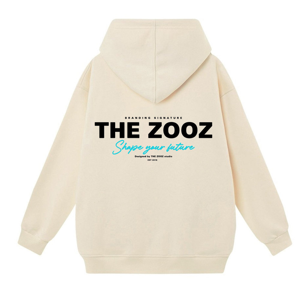 Áo khoác nỉ khóa kéo nam nữ THEZOOZ form rộng dáng unisex hình in - HOODIE ZIP TZ SHAPE YOUR FUTURE