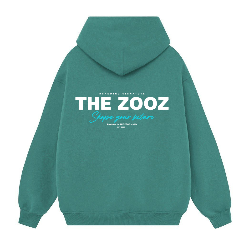 Áo khoác nỉ khóa kéo nam nữ THEZOOZ form rộng dáng unisex hình in - HOODIE ZIP TZ SHAPE YOUR FUTURE